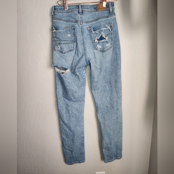 AEO American Eagle High Rise Distressed Skinny Mom Jean Size 00 - Picture 4 of 13